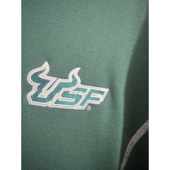Columbia Golf Men Large Quarter-Zip Pullover Green USF Bulls - Picture 5 of 6